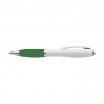 Kugelschreiber aus ABS recycelt mit Gummigriff, blaue Tinte farbe grün erste Ansicht