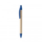 Günstiger Kugelschreiber aus Karton als Werbegeschenk Farbe blau dritte Ansicht
