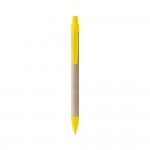 Günstiger Kugelschreiber aus Karton als Werbegeschenk Farbe gelb zweite Ansicht