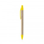 Günstiger Kugelschreiber aus Karton als Werbegeschenk Farbe gelb