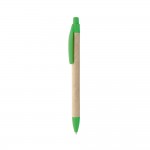 Günstiger Kugelschreiber aus Karton als Werbegeschenk Farbe hellgrün dritte Ansicht