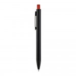 Kugelschreiber aus Aluminium mit farbigem Druckknopf Farbe rot