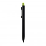 Kugelschreiber aus Aluminium mit farbigem Druckknopf Farbe hellgrün