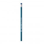 Bleistift als Werbeartikel im Vollfarbdruck Farbe hellblau Ansicht mit Logo 1