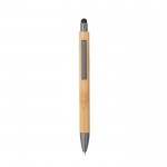 Bambus-Kuli mit Metallclip und schwarzem Touch-Stift farbe titan zweite Ansicht