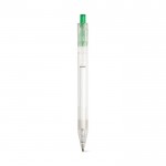 Transparente Kugelschreiber mit farbigem Knopf Farbe grün zweite Ansicht