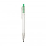 Transparente Kugelschreiber mit farbigem Knopf Farbe grün
