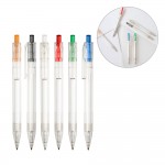 Transparente Kugelschreiber mit farbigem Knopf Ansicht in vielen Farben
