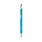 Gravierte Kugelschreiber aus Aluminium mit Pointer Farbe hellblau dritte Ansicht