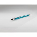 Gravierte Kugelschreiber aus Aluminium mit Pointer Farbe hellblau vierte Ansicht