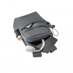 Nylon-Rucksack mit RFID-Fach Farbe grau vierte Ansicht