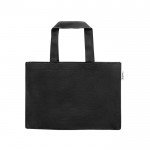 Tasche aus recycelter Baumwolle mit langen Henkeln, 280 g/m2 farbe schwarz zweite Ansicht