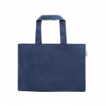 Tasche aus recycelter Baumwolle mit langen Henkeln, 280 g/m2 farbe blau zweite Ansicht