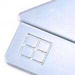 Schlüsselanhänger aus Metall in Form eines Hauses als Werbeartikel Farbe silber vierte Ansicht