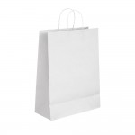 Bedruckte Kraft-Papiertaschen Farbe weiß