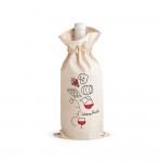 Tasche für Flaschen aus Baumwollen bedrucken Farbe natürliche farbe Ansicht mit Logo 1