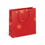 Papiertasche mit glänzender Laminierung Farbe rot dritte Ansicht