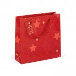 Papiertasche mit glänzender Laminierung Farbe rot Ansicht mit Logo 1