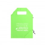 Faltbare Tasche aus recyceltem Kunststoff Farbe hellgrün Ansicht mit Logo 1