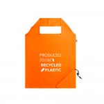 Faltbare Tasche aus recyceltem Kunststoff Farbe orange Ansicht mit Logo 1