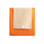 Faltbare Tasche aus Vliesstoff mit kurzen Henkeln Farbe Orange zweite Ansicht