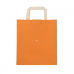 Faltbare Tasche aus Vliesstoff mit kurzen Henkeln Farbe Orange dritte Ansicht