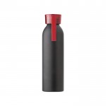 Mattierte Flasche mit Silikonband Farbe Rot erste Ansicht