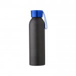 Mattierte Flasche mit Silikonband Farbe Blau dritte Ansicht