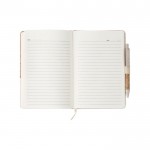 Notizbuch aus Kork und Leinen mit Stift Farbe Braun vierte Ansicht