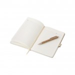 Notizbuch aus Kork und Leinen mit Stift Farbe Braun sechste Ansicht
