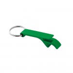 Metallischer Schlüsselanhänger mit Flaschenöffner bedrucken Farbe grün