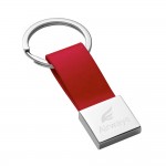 Schöner Schlüsselanhänger mit Metalldetail Farbe rot Ansicht mit Logo 1