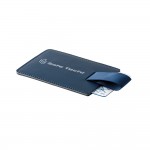 Kartenhalter mit RFID und PU als Werbeartikel Farbe blau Ansicht mit Logo 6