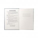 Notizbuch mit nachhaltigem festen Einband Farbe Blau vierte Ansicht