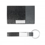 Elegantes Set mit Kartenhalter und Schlüsselanhänger Farbe grau vierte Ansicht