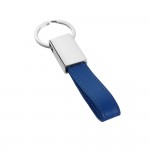 Klassischer Schlüsselanhänger aus Leder für Firmen Farbe köngisblau