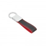 Zweifarbiger Schlüsselring aus Kunstleder und Metall Farbe rot