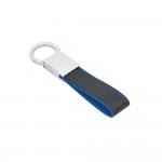 Zweifarbiger Schlüsselring aus Kunstleder und Metall Farbe köngisblau