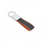 Zweifarbiger Schlüsselring aus Kunstleder und Metall Farbe orange