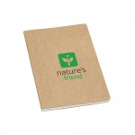 Notizbuch aus Recyclingpapier mit Innentasche Farbe natürliche farbe Ansicht mit Logo 1