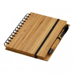 Notizbuch mit Kuli und Bambuseinbänden A5 Farbe natürliche farbe