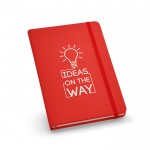 Notizbuch mit 160 glatten Seiten mit festem Deckel Farbe rot Ansicht mit Logo 1