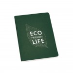 Recycling-Notizbücher mit Logo 40 Seiten A5 Farbe grün Ansicht mit Logo 1