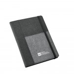 Die exklusivsten Notizbücher für Ihre Firma Farbe grau Ansicht mit Logo 1