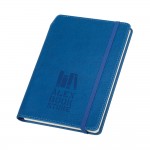 Notizbücher A5 mit Stifthalter Farbe blau Ansicht mit Logo 4