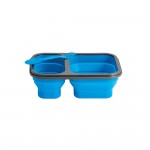 Luftdichte Brotdose mit 2 Fächern Farbe blau sechste Ansicht