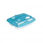 Lunchbox mit Gabel und Messer bedrucken Farbe hellblau Ansicht mit Logo 1