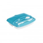 Lunchbox mit Gabel und Messer bedrucken Farbe hellblau