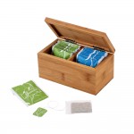 Box aus Bambus mit 20 Tee-Aufgüssen Farbe natürliche Farbe
