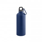 Matte Aluminiumflasche mit Karabiner Farbe Marineblau